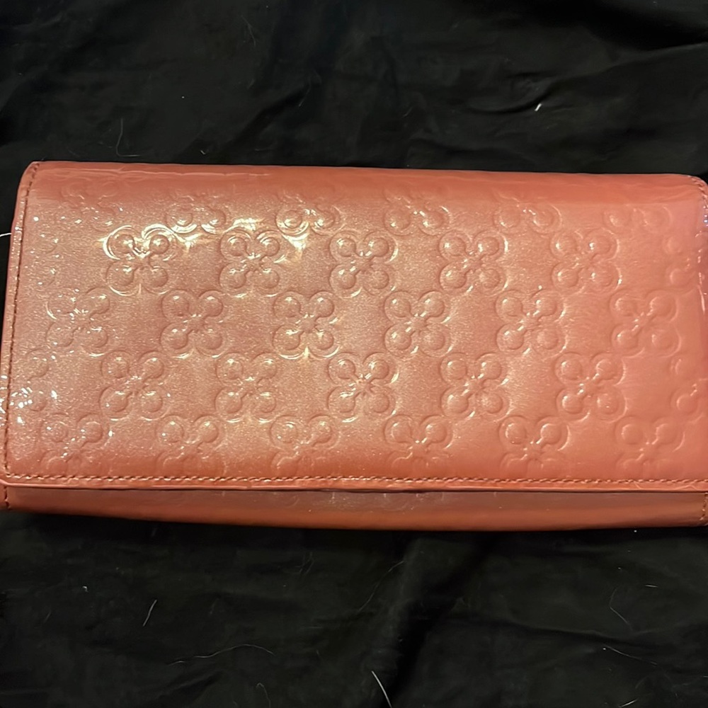 Coach patent leather opart embossed wallet